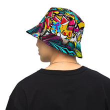 Load image into Gallery viewer, Graffitied Reversible bucket hat