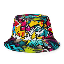 Load image into Gallery viewer, Graffitied Reversible bucket hat