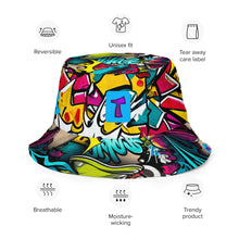 Load image into Gallery viewer, Graffitied Reversible bucket hat