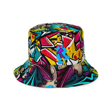 Load image into Gallery viewer, Graffitied Reversible bucket hat