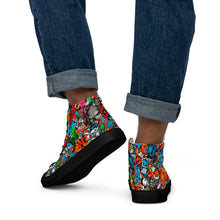 Load image into Gallery viewer, Men’s high top graffited canvas shoes