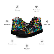 Load image into Gallery viewer, Men’s high top graffited canvas shoes