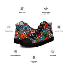 Load image into Gallery viewer, Men’s high top graffited canvas shoes