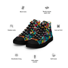 Load image into Gallery viewer, Men’s high top graffited canvas shoes