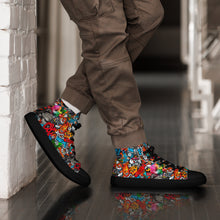 Load image into Gallery viewer, Men’s high top graffited canvas shoes