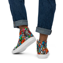 Load image into Gallery viewer, Men’s high top graffited canvas shoes