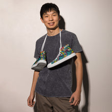 Load image into Gallery viewer, Men’s high top graffited canvas shoes