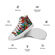 Load image into Gallery viewer, Men’s high top graffited canvas shoes