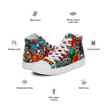 Load image into Gallery viewer, Men’s high top graffited canvas shoes