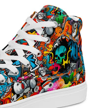 Load image into Gallery viewer, Men’s high top graffited canvas shoes