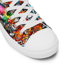 Load image into Gallery viewer, Men’s high top graffited canvas shoes