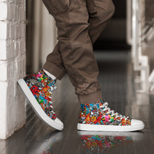 Load image into Gallery viewer, Men’s high top graffited canvas shoes