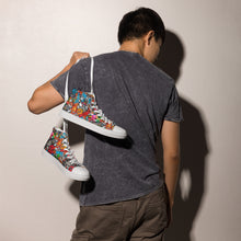 Load image into Gallery viewer, Men’s high top graffited canvas shoes