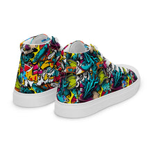 Load image into Gallery viewer, Men’s high top graffited canvas shoes