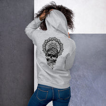 Load image into Gallery viewer, Unisex Hoodie hipster skull and mandala