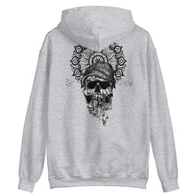 Load image into Gallery viewer, Unisex Hoodie hipster skull and mandala