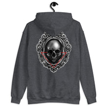 Load image into Gallery viewer, Unisex Hoodie skull in a vintage mirror