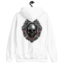 Load image into Gallery viewer, Unisex Hoodie skull in a vintage mirror