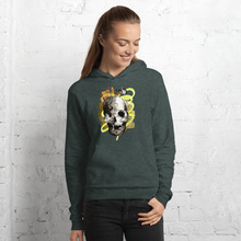 Load image into Gallery viewer, Unisex hoodie charcoal skull design