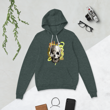 Load image into Gallery viewer, Unisex hoodie charcoal skull design