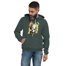 Load image into Gallery viewer, Unisex hoodie charcoal skull design