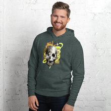 Load image into Gallery viewer, Unisex hoodie charcoal skull design