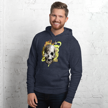 Load image into Gallery viewer, Unisex hoodie charcoal skull design