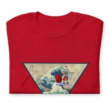 Load image into Gallery viewer, Unisex t-shirt Japanese art Santa goes surfing