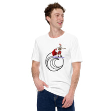 Load image into Gallery viewer, Unisex t-shirt Santa surfing