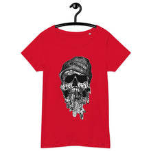 Load image into Gallery viewer, Women’s basic organic t-shirt skull hipster