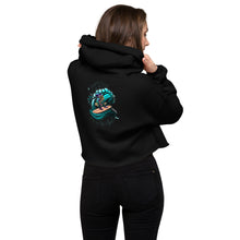 Load image into Gallery viewer, Crop Hoodie. surfing skeleton