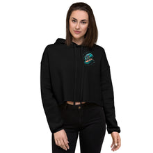 Load image into Gallery viewer, Crop Hoodie. surfing skeleton