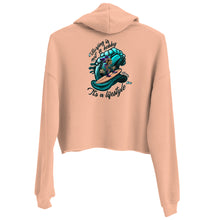 Load image into Gallery viewer, Crop Hoodie. surfing skeleton