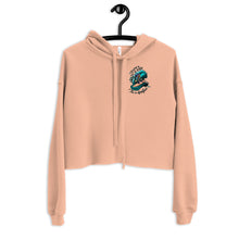 Load image into Gallery viewer, Crop Hoodie. surfing skeleton