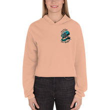 Load image into Gallery viewer, Crop Hoodie. surfing skeleton