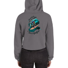 Load image into Gallery viewer, Crop Hoodie. surfing skeleton