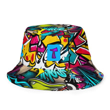 Load image into Gallery viewer, Graffitied Reversible bucket hat
