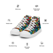 Load image into Gallery viewer, Men’s high top graffited canvas shoes
