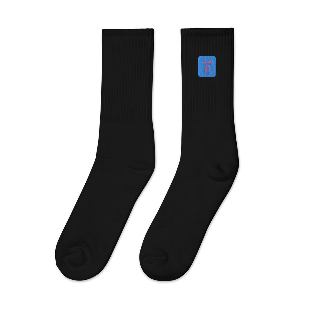 Embroidered socks T logo