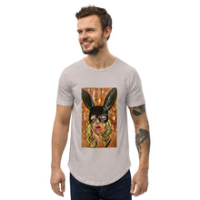 Φόρτωση εικόνας στο εργαλείο προβολής Συλλογής, bunny mask portrait, Men&#39;s Curved Hem T-Shirt
