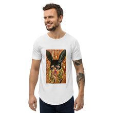 Φόρτωση εικόνας στο εργαλείο προβολής Συλλογής, bunny mask portrait, Men&#39;s Curved Hem T-Shirt
