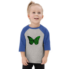 Load image into Gallery viewer, Toddler baseball shirt butterfly
