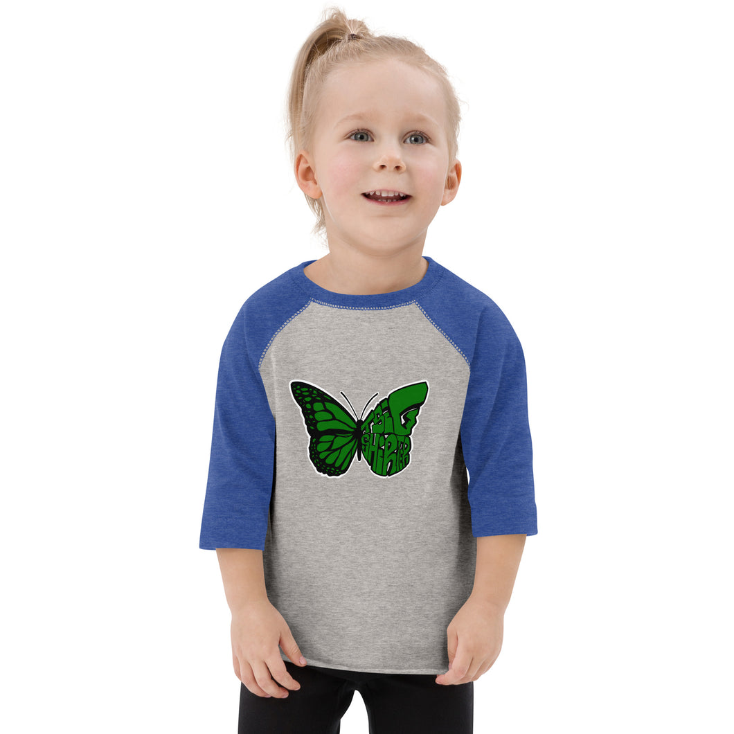 Toddler baseball shirt butterfly