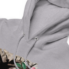 Load image into Gallery viewer, Unisex fleece hoodie skull and peonies
