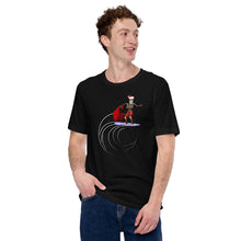 Load image into Gallery viewer, Unisex t-shirt Santa surfing
