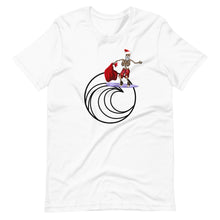 Load image into Gallery viewer, Unisex t-shirt Santa surfing

