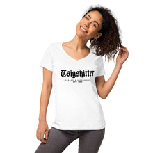Load image into Gallery viewer, Women’s fitted v-neck t-shirt

